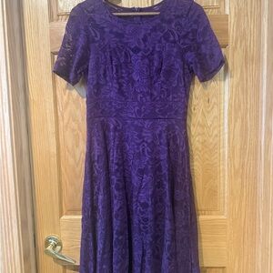 Elegant Purple Lace Dress